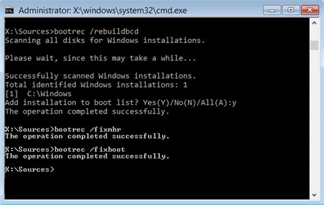 rebuildbcd|bootrec rebuildbcd fails.